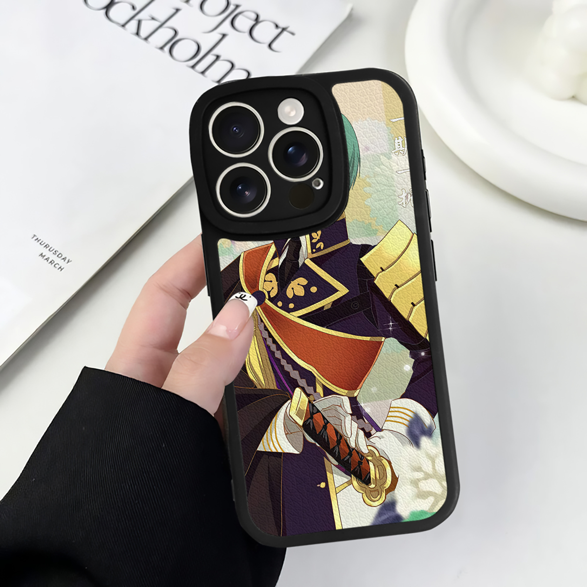 （画像用） 刀剣乱舞 Touken Ranbu 【iPhone 16シリーズ対応】シリコンスマホケース（レザー調） 材質：シリコン